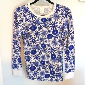Joe Boxer Thermal Top L White with Blue Snowflakes ❄️